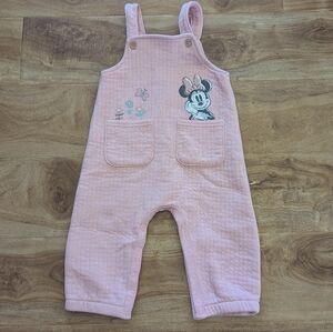 Disney Baby 12 Months Mini Mouse Pink Quilted Overalls Romper Pants